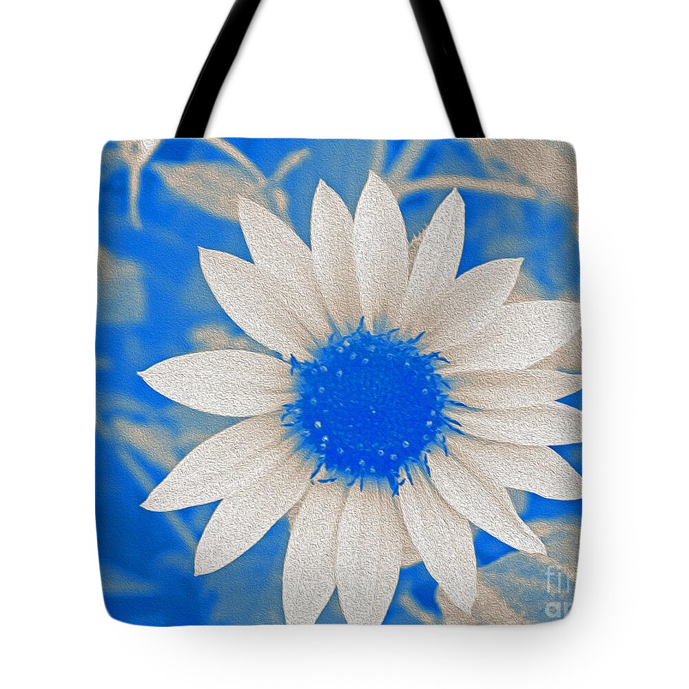 Blue and white Sunflower - Tote Bag