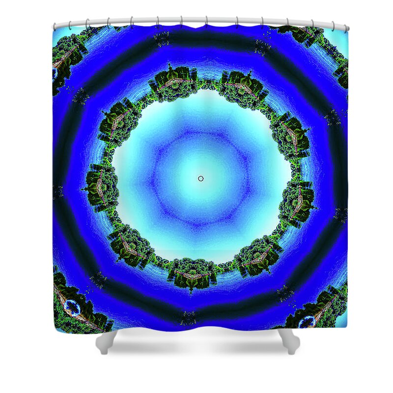 Blue Espace Nature Mandala - Shower Curtain