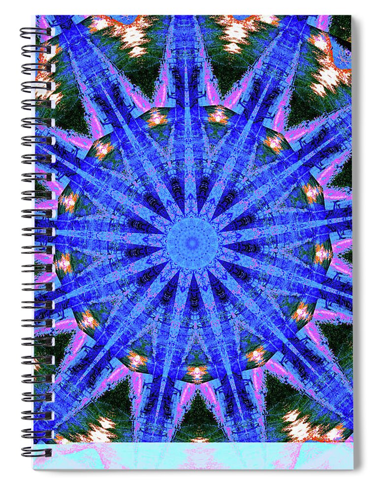 Blue Frequencies of Nature Mandala - Spiral Notebook