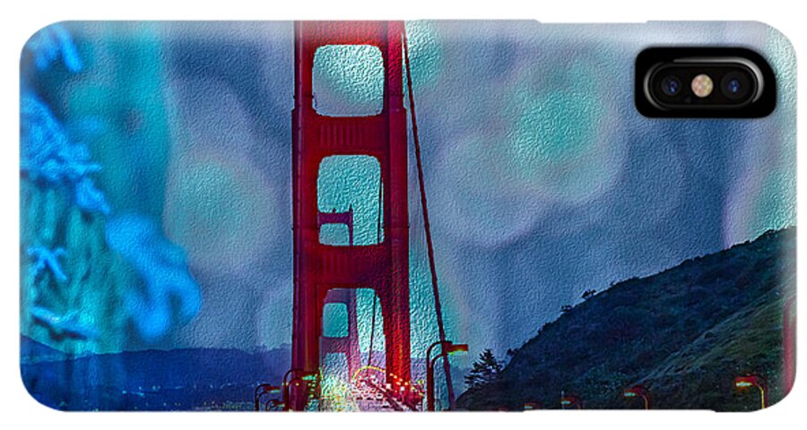 Blue Overlay of Golden Gate Bridge In San Francisco - Phone Case
