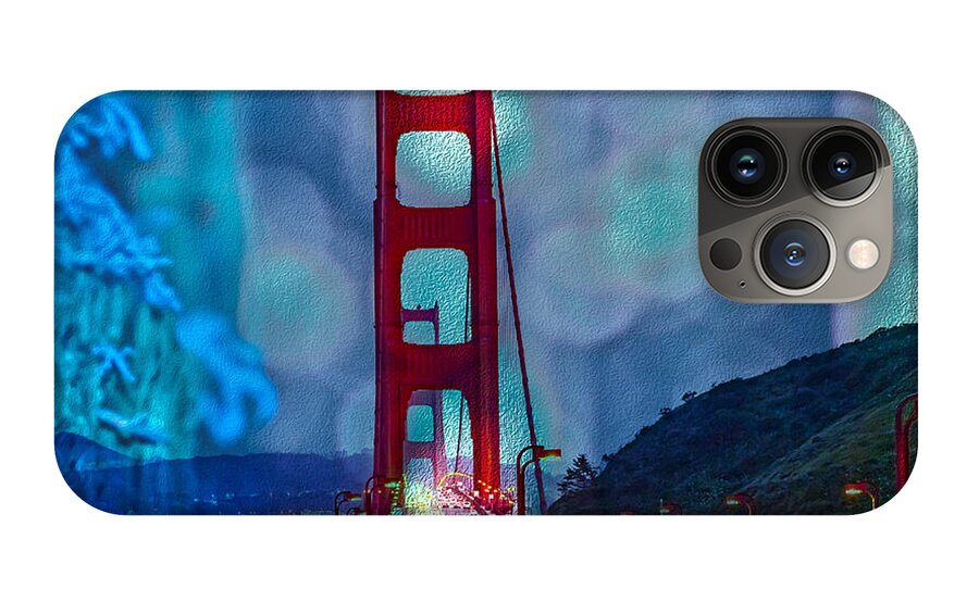 Blue Overlay of Golden Gate Bridge In San Francisco - Phone Case