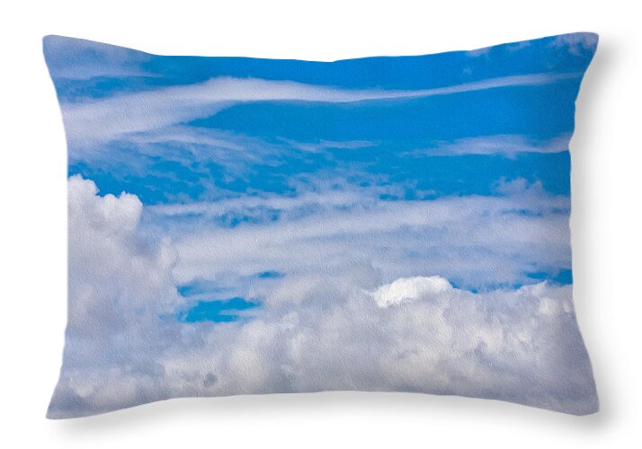Blue Sky and Fluffy Clouds - Throw Pillow