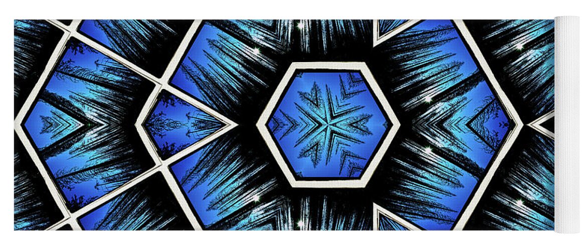 Blue Sky and Trees Colorful Kaleidoscope - Yoga Mat