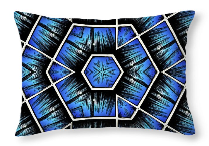 Blue Sky and Trees Colorful Kaleidoscope - Throw Pillow