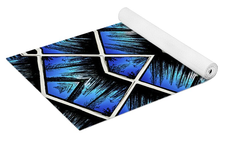 Blue Sky and Trees Colorful Kaleidoscope - Yoga Mat