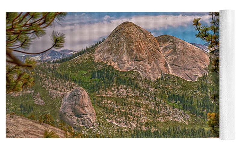 Blurry Trees and Focused Mountains Landscape - Yoga Mat