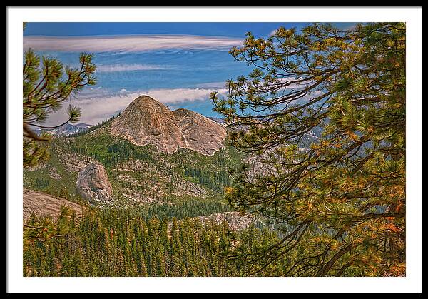 Blurry Trees and Focused Mountains Landscape - Framed Print