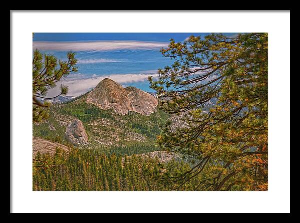 Blurry Trees and Focused Mountains Landscape - Framed Print