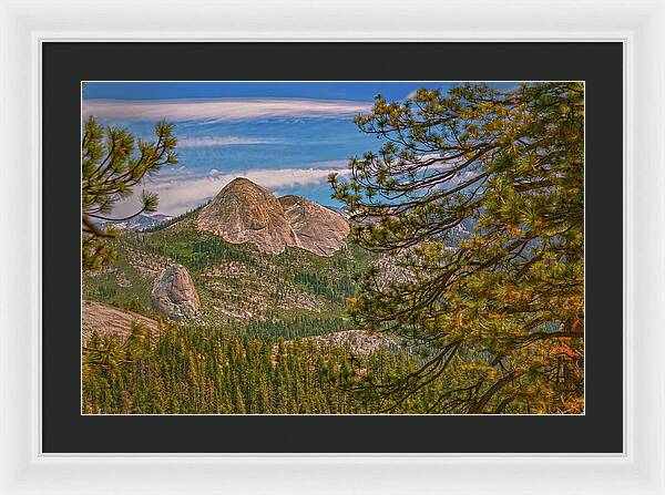 Blurry Trees and Focused Mountains Landscape - Framed Print