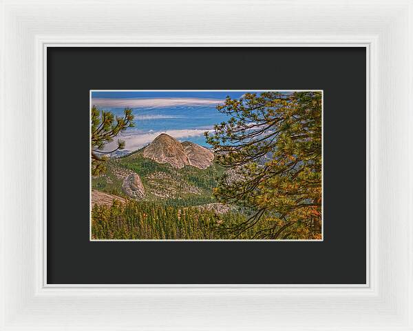 Blurry Trees and Focused Mountains Landscape - Framed Print