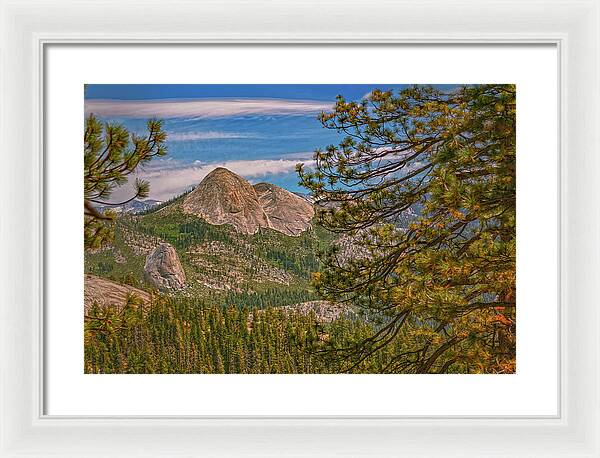 Blurry Trees and Focused Mountains Landscape - Framed Print