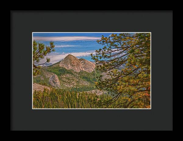 Blurry Trees and Focused Mountains Landscape - Framed Print