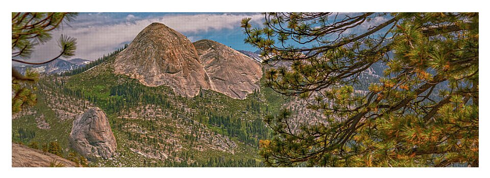Blurry Trees and Focused Mountains Landscape - Yoga Mat