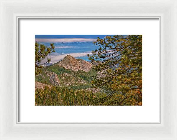 Blurry Trees and Focused Mountains Landscape - Framed Print