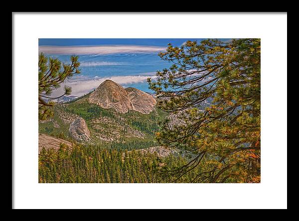 Blurry Trees and Focused Mountains Landscape - Framed Print