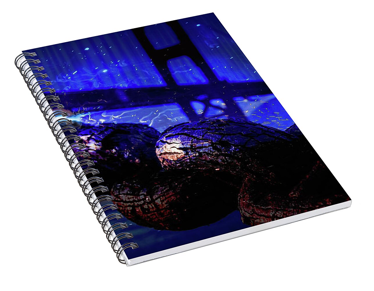 Chain in San Francisco and Golden Gate Bridge Night Art - Spiral Notebook