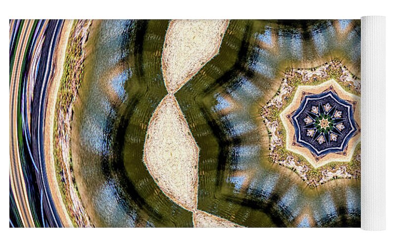 Circles of Light and Flowers Patterns - Yoga Mat