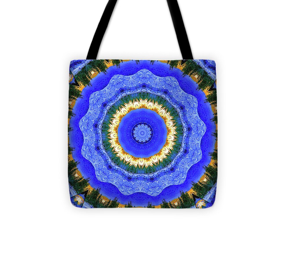 Circling Pines Abstract Kaleidoscope - Tote Bag
