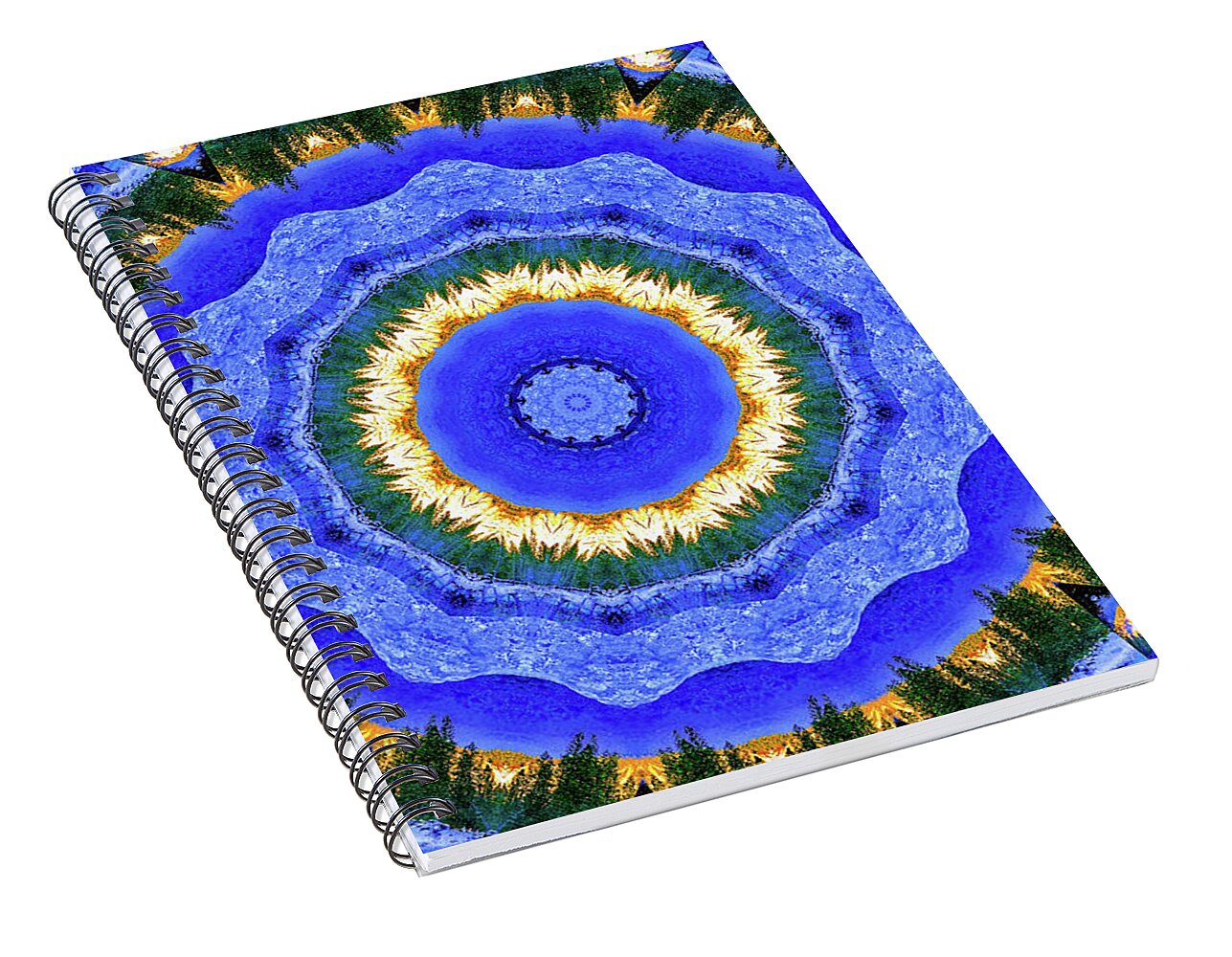 Circling Pines Abstract Kaleidoscope - Spiral Notebook