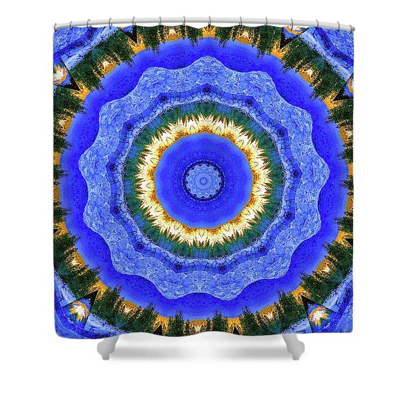 Circling Pines Abstract Kaleidoscope - Shower Curtain