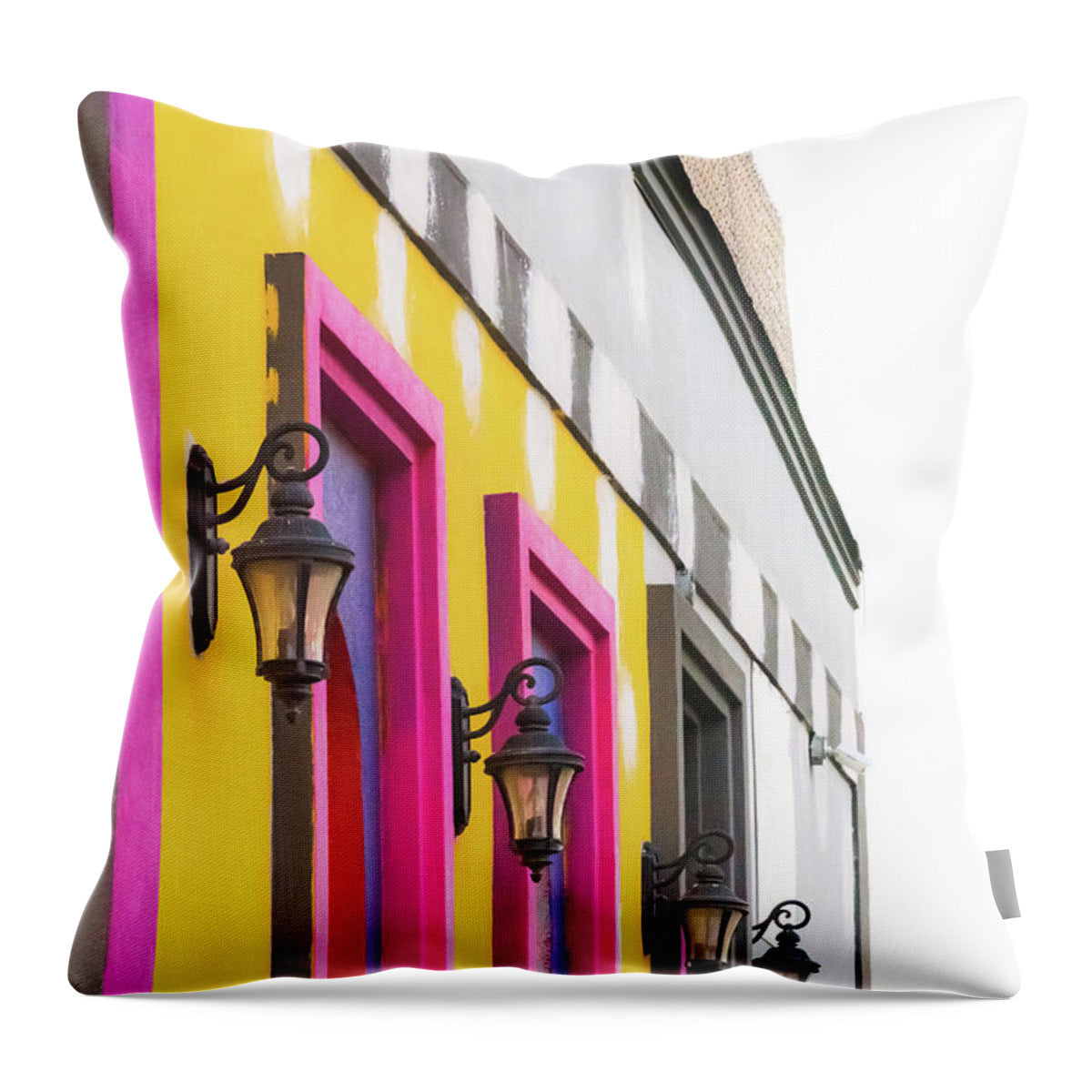 City Lights Abstract Art - Throw Pillow