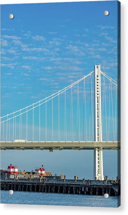Close up of San Francisco Oakland Bay Bridge - Acrylic Print