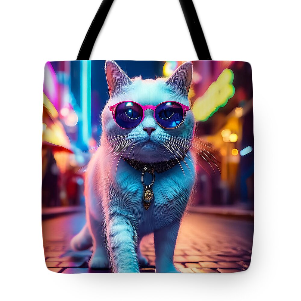 Cool Cat in Sunglasses - Tote Bag