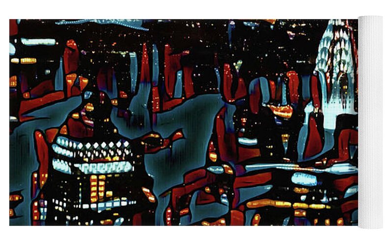 Cool Streaks of NYC Buildings - Yoga Mat