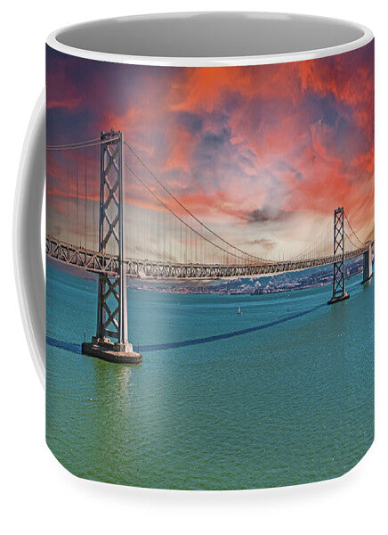 Oakland Bay Bridge Creative Clouds Over The Pacific Ocean in San Francisco - Mug