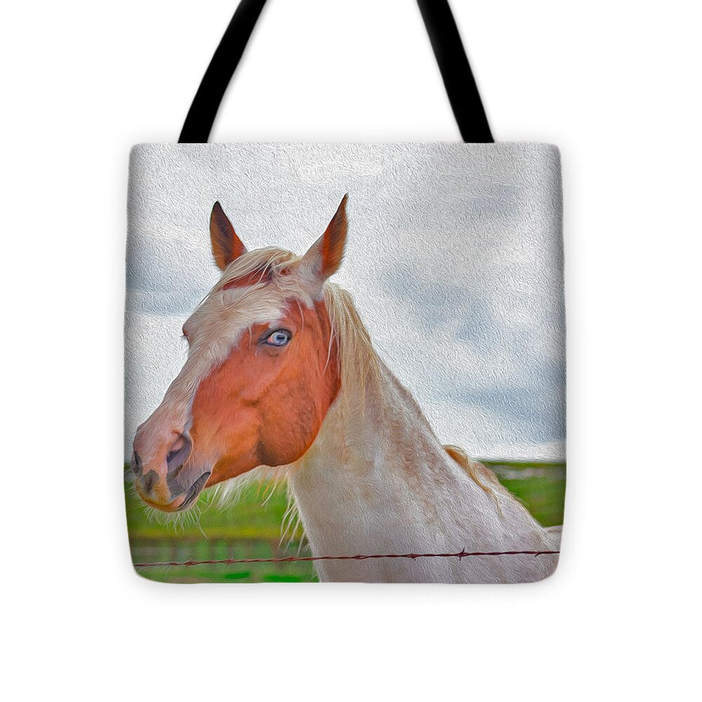 Cute Horse Mixed Media Art - Tote Bag