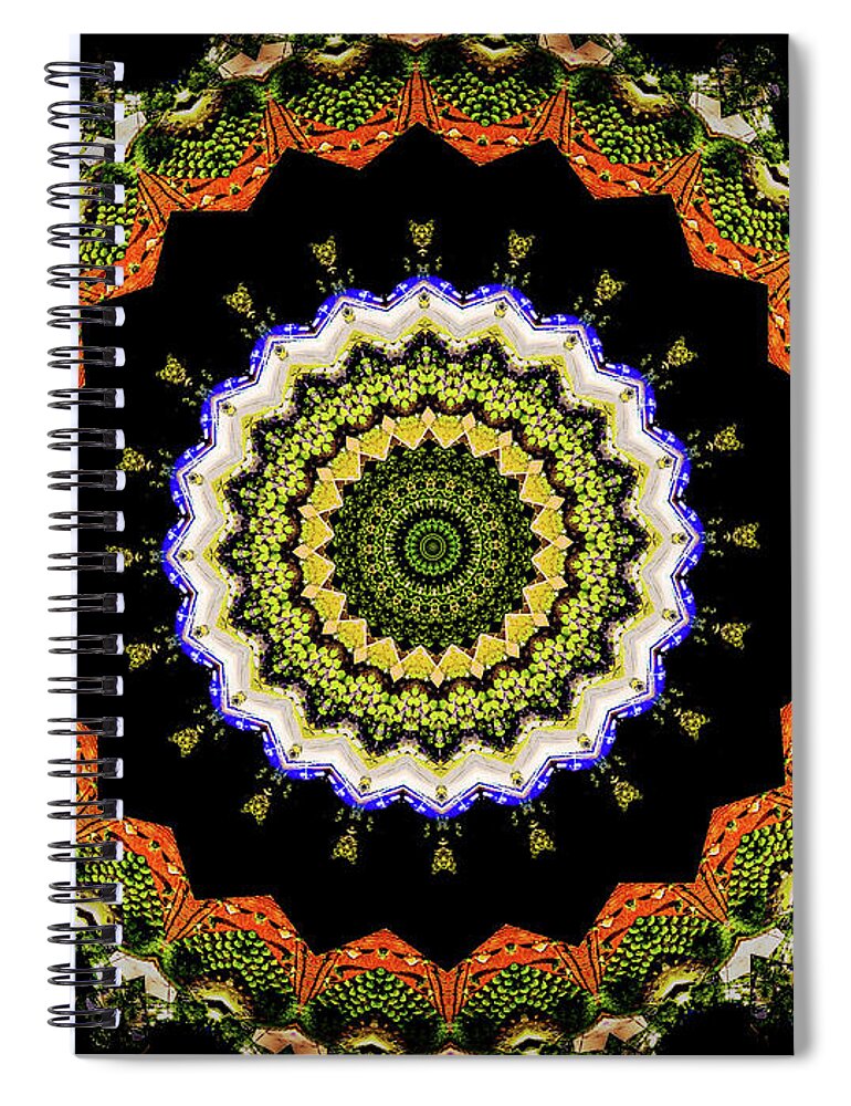 Dark and Light Abstract Mandala - Spiral Notebook