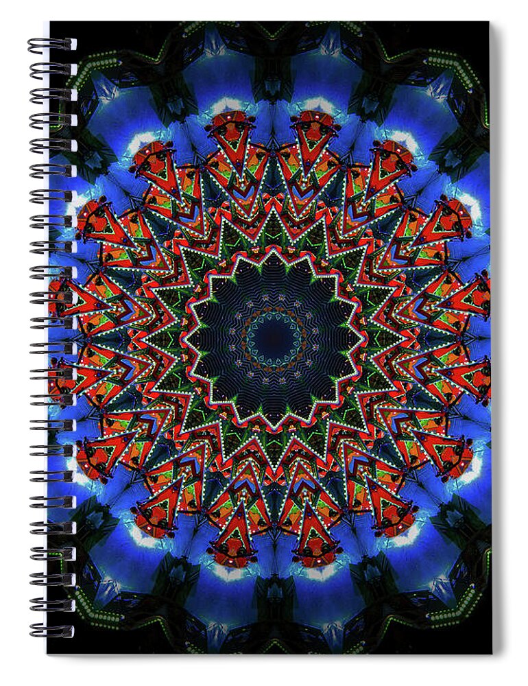 Darkness and Blue Light Mandala - Spiral Notebook
