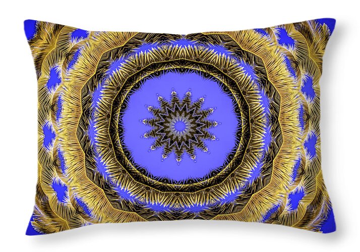 Desert Blues Circle Mandala - Throw Pillow