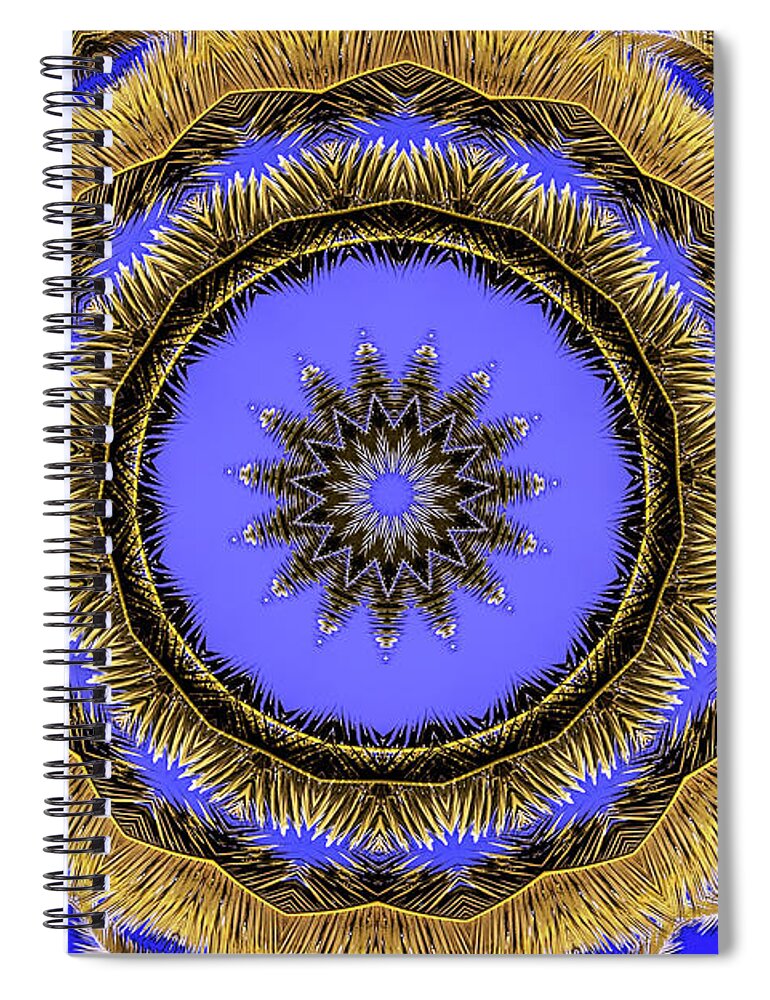 Desert Blues Circle Mandala - Spiral Notebook