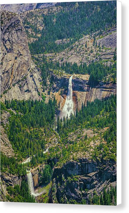 Double Waterfall in Glacier Point - Canvas Print