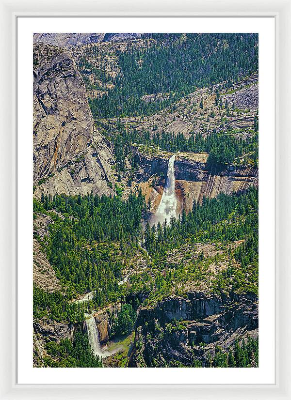 Double Waterfall in Glacier Point - Framed Print