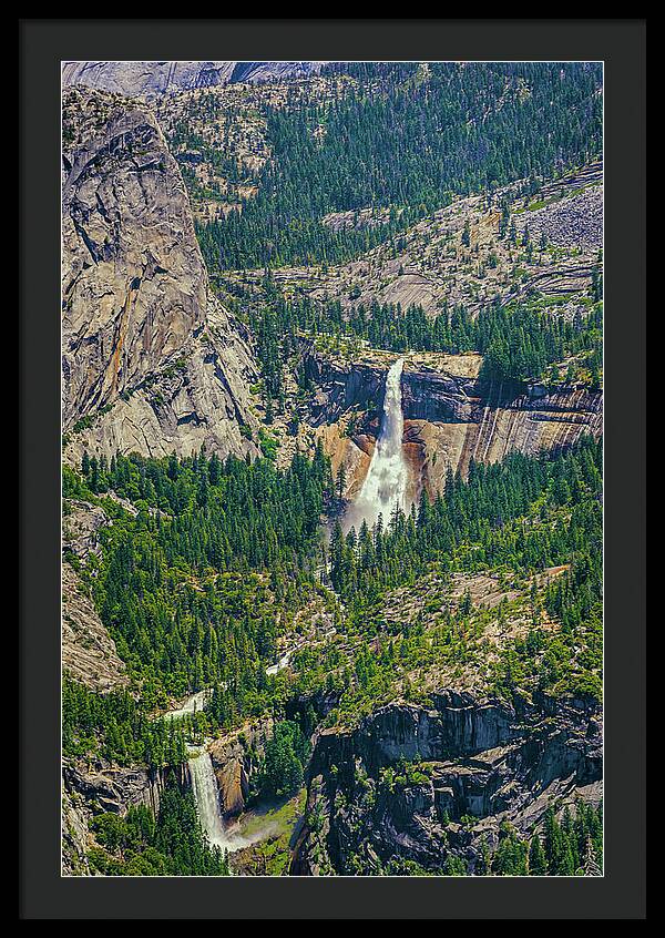 Double Waterfall in Glacier Point - Framed Print