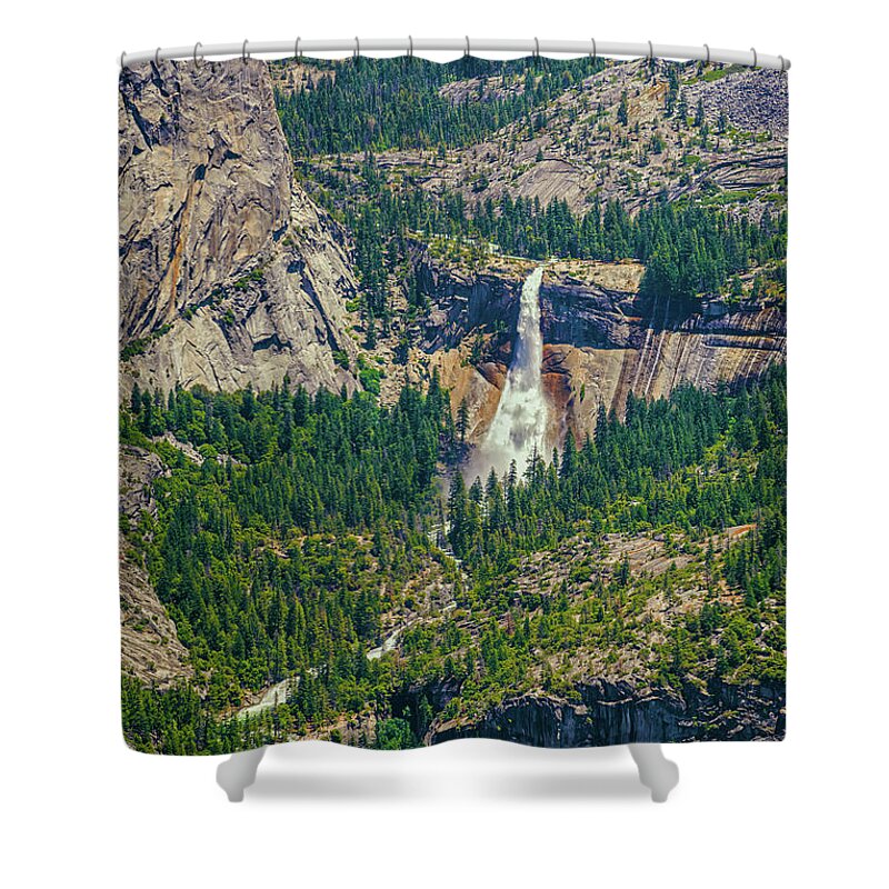 Double Waterfall in Glacier Point - Shower Curtain