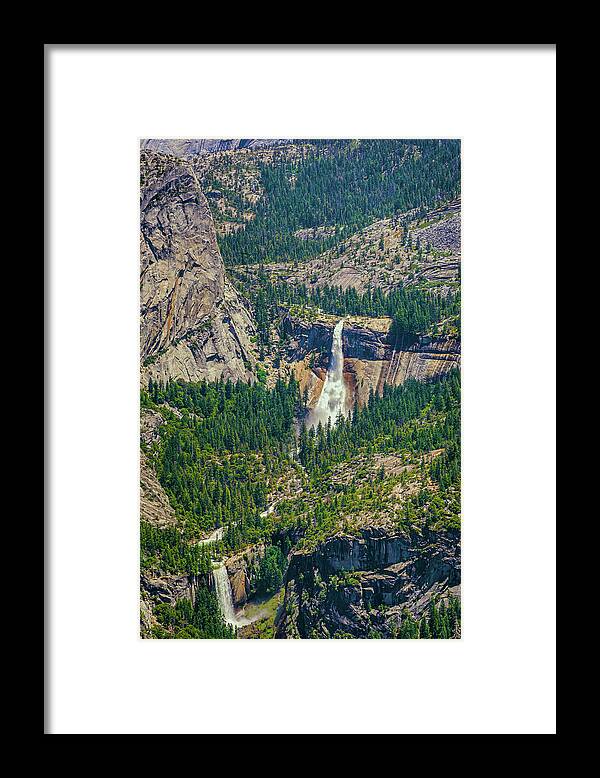Double Waterfall in Glacier Point - Framed Print