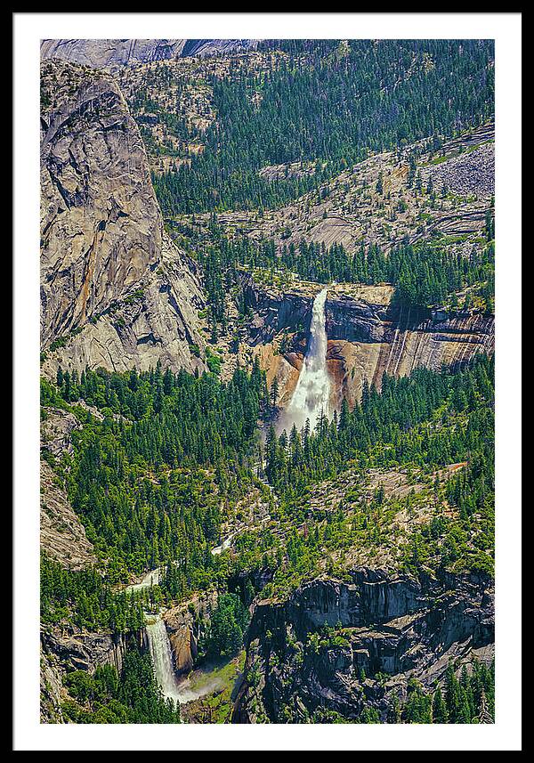 Double Waterfall in Glacier Point - Framed Print