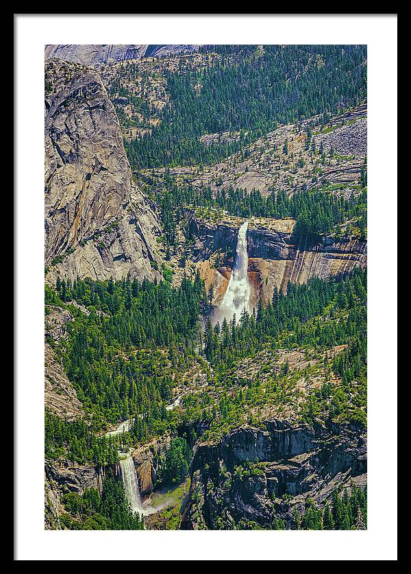 Double Waterfall in Glacier Point - Framed Print