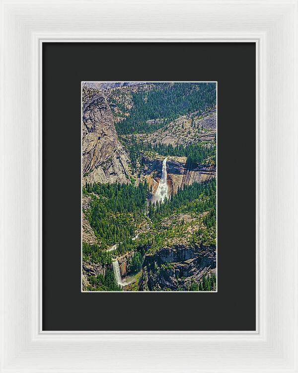 Double Waterfall in Glacier Point - Framed Print