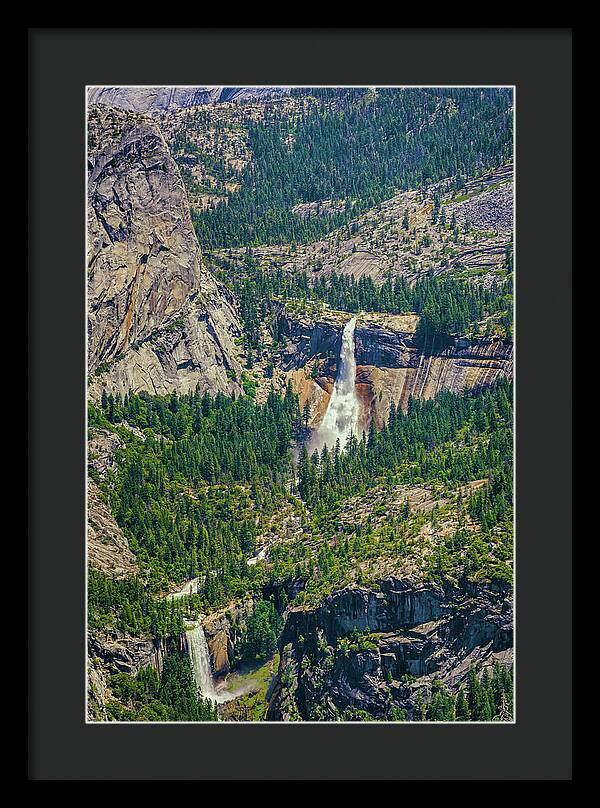 Double Waterfall in Glacier Point - Framed Print