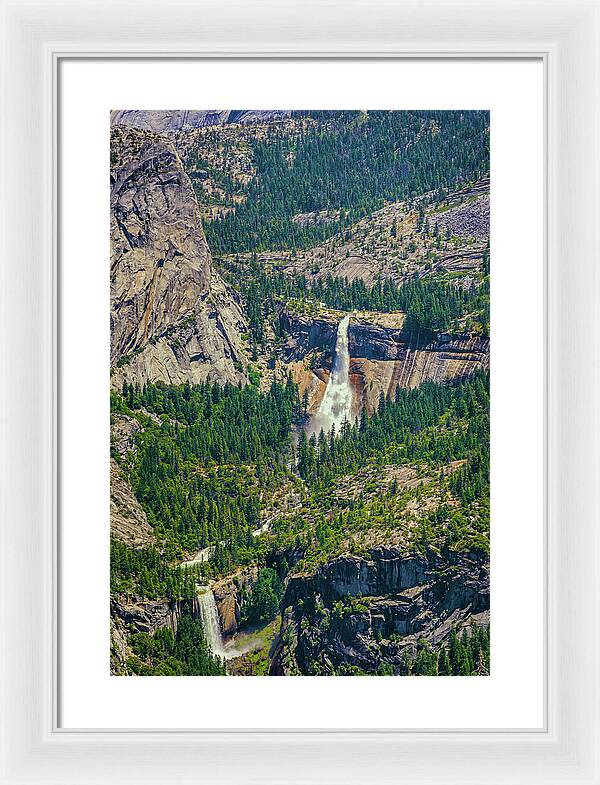 Double Waterfall in Glacier Point - Framed Print