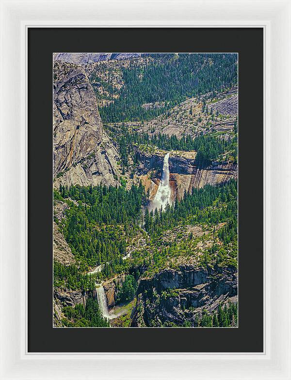 Double Waterfall in Glacier Point - Framed Print