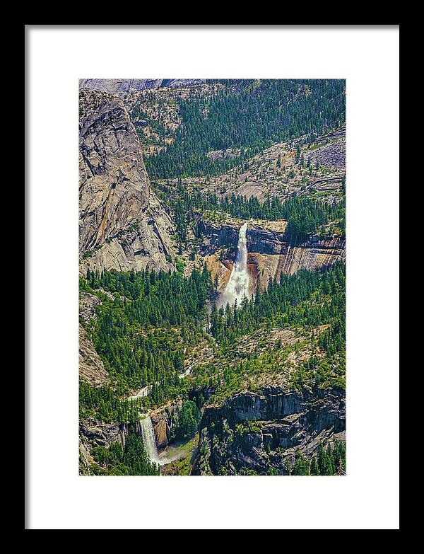 Double Waterfall in Glacier Point - Framed Print