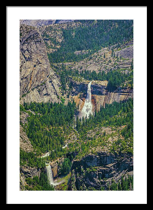 Double Waterfall in Glacier Point - Framed Print