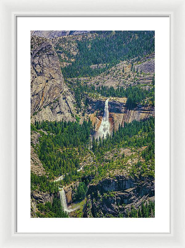 Double Waterfall in Glacier Point - Framed Print