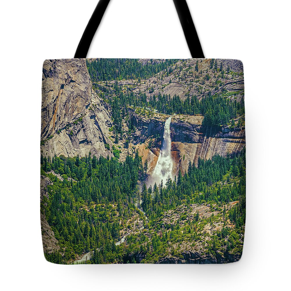 Double Waterfall in Glacier Point - Tote Bag