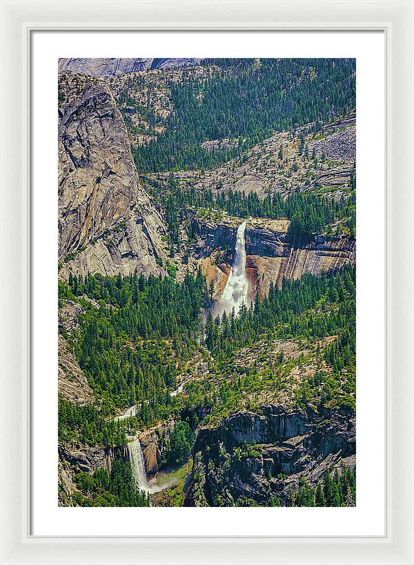 Double Waterfall in Glacier Point - Framed Print